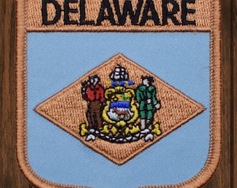 Écusson à repasser Delaware, 2,75 po. Dover Wilmington brodé, le premier appliqué d'État pour vestes, sacs, cadeau de collection pour badge de voyage aux États-Unis