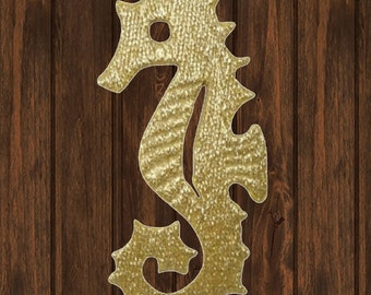 Seahorse Embroidered Patch 2.75", Gold Iron On Ocean Applique Badge, Tropical Sea Life Patch for Jackets, Bags, Hats, Beachwear, Crafts