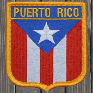 Toppa ricamata di Porto Rico, 2,75" di toppa termoadesiva per giacca, zaino e cappello, souvenir di Porto Rico, distintivo di San Juan, Isla del Encanto, caraibico.