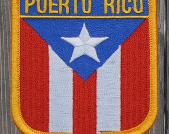 Puerto Rico Embroidered Patch, 2.75" Iron On Caribbean Isla del Encanto San Juan Badge, PR Souvenir Jacket Backpack Hat Patch