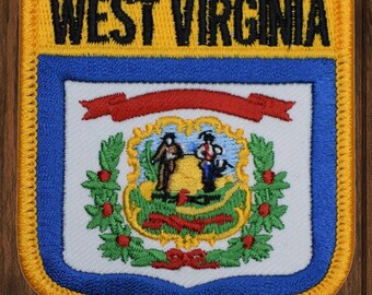 West Virginia Embroidered Patch, Iron On, Appalachian Charleston Huntington-Ashland Badge, Travel Patch for Jacket Bag Hat, 2.75" Gift