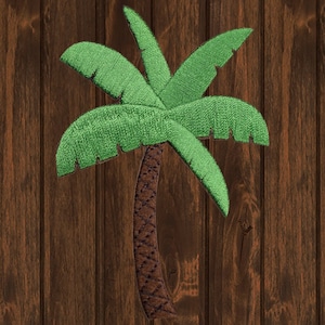 Palm Tree Embroidered Patch, 3.5&quot; Iron On Tropical Applique for Jackets, Beach Backpack Badge, Vacation Travel Decor, Island Vibes Gift