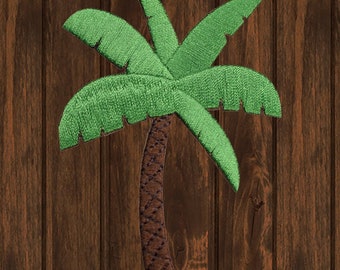 Palm Tree Embroidered Patch, 3.5" Iron On Tropical Applique for Jackets, Beach Backpack Badge, Vacation Travel Decor, Island Vibes Gift