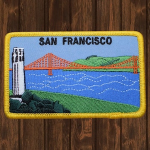 Parche bordado de San Francisco, termoadhesivo de 10 cm, Puente Golden Gate, Torre Coit, Insignia de la Bahía de San Francisco, Parche de recuerdo de California para chaqueta, mochila y sombrero
