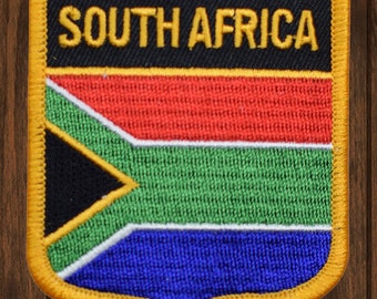 South Africa Embroidered Patch 2.75” Iron On, African Flag Badge, Cape Town Travel Patch, Johannesburg Souvenir, Pretoria Backpack Patch
