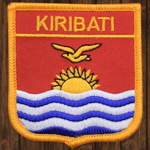 Kiribati Embroidered Patch 2.75&quot; Iron On, Tarawa Atoll Banaba Pacific Ocean Badge, Collectible Travel Souvenir, Island Nation Patch