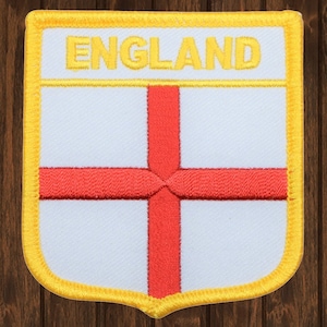 England Iron On Patch, St. George United Kingdom Embroidered Applique Badge for Jackets, Hats, Bags, Great Britain Flag Collectible