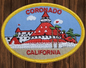 Coronado broderad lapp 8,5 cm strykbar, San Diego Southern California-märke, samlarlapp för jackor, ryggsäckar, hattar