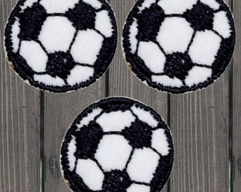 Mini Fußball gestickter Aufnäher 7/8 "aufbügeln, Sportball Abzeichen, 3er Pack, Fußball Fan Geschenk, DIY Kleidung Accessoire, Sammler Applikation