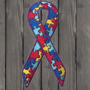 Autism Awareness Ribbon Embroidered Patch 3” Iron On, Puzzle Piece Badge, Neurodiversity Support Patch, Special Needs Advocacy, Charity Gift