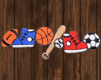 Sport gestickter Aufnäher, Aufnäher, Baseball, Basketball, Fußball, Athlet, Geschenk für Jacke, Tasche, Hut, 3,5-Zoll-Abzeichen