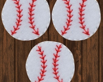 Mini toppa ricamata da baseball, distintivo sportivo da stirare da 3/4" (confezione da 3), piccola applicazione da baseball per giacche, zaini, cappelli e lavori fai da te
