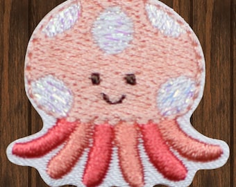 Jellyfish Iron On Patch, 1.25" Embroidered Ocean Sea Life Applique Badge for Jackets, Backpacks, Beachwear, Marine DIY Craft Decor