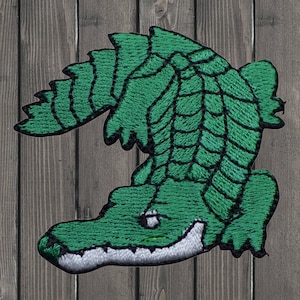 Alligator Embroidered Patch, 2.25&quot; Iron On Crocodile Gator Badge for Jackets, Backpacks, Wildlife Decor, Swamp Animal Lover Gift, DIY