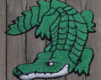 Alligator Embroidered Patch, 2.25" Iron On Crocodile Gator Badge for Jackets, Backpacks, Wildlife Decor, Swamp Animal Lover Gift, DIY