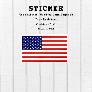 VS Verenigde Staten vlag vinyl sticker 5" x 3", lichtbestendige sticker voor auto's, vrachtwagens, boten, campers, motorfietsen, buiten duurzame sticker