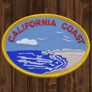 lifornia Embroidered Patch, 3.5&quot; Iron On State Applique, Beach Surf Coast Badge, CA Travel Souvenir for Jackets, Backpacks, Hats