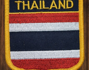 Thailand Iron On Patch, Bangkok & Andaman Sea Embroidered Applique Badge for Jackets, Hats, Bags, Indochina Travel Patch 2.75"