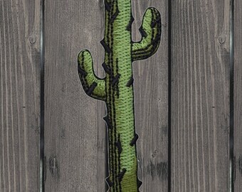 Saguaro Cactus Embroidered Patch, Iron-On Western Desert Applique, Cowboy Badge for Jackets, Backpacks, Hats and DIY Fashion