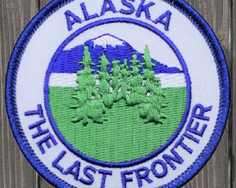 Naszywka do prasowania Alaska, 3" The Last Frontier AK, haftowana aplikacja na kurtki, torby, plecaki, kolekcjonerska odznaka podróżna stanu