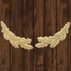 Gold Rührei Gestickter Aufnäher Set, Aufbügler Militär Eichenblätter 9,5 cm, Captain Cap Abzeichen für Hüte, Jacken und Uniformen