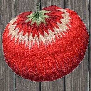 Naszywka do prasowania z miniaturowym pomidorem, haftowana aplikacja z motywem owocu i jedzenia, 1,125 cala, do kurtek, toreb, dekoracji kuchennych, ogrodników, ubrań DIY, prezentów