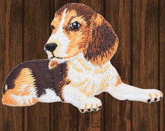 Beagle Dog Embroidered Patch — Iron On