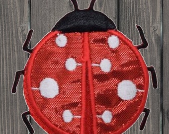 てんとう虫刺繍パッチ 1.63インチ、レイヤード昆虫虫アイロンアップリケバッジ、ジャケット、帽子、バッグ、工芸品、コレクター向けのかわいい自然パッチ