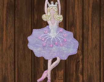 Ballerina Iron On Patch 3.125", Ballet Dancer Badge Applique for Jackets, Bags, Dance Gear, Collectible, High-Quality Design