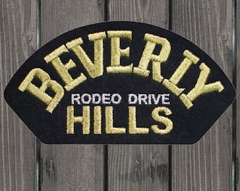 Toppa ricamata Beverly Hills, da stirare, stemma California Rodeo Drive, toppa da 4,75 pollici per giacca, cappello, borsa, souvenir della costa occidentale