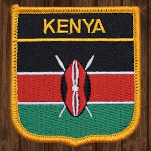 Parche bordado de Kenia, termoadhesivo, Nairobi, Mombasa, Kisumu, recuerdo de viaje a África, parche para mochila, coleccionable, 7 cm