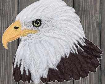 Adler-Applikationsaufnäher, 5,4 cm (2-1/8 Zoll) zum Aufbügeln, Weißkopfseeadler, patriotischer Jackenaufnäher, USA-Stolz-Aufnäher, Motorradwesten-Accessoire