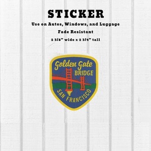 Vinylsticker San Francisco, Californië, zonbestendige reissticker voor auto's, vrachtwagens, motorfietsen, boten, campers, bagage 2,75"