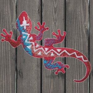 Lizard Iron On Patch, 3" Embroidered Reptile Applique Badge for Jackets, Backpacks, Desert Decor, Southwest Style, Herpetology Gift