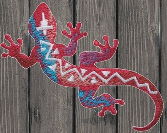 Lizard Iron On Patch, 3" Embroidered Reptile Applique Badge for Jackets, Backpacks, Desert Decor, Southwest Style, Herpetology Gift