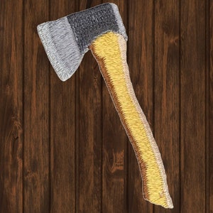 Axe Iron On Patch, 2.5&quot; Embroidered Applique Badge for Axe Throwing, Camping, Logging, Outdoor Jackets, Backpacks, Hats, DIY Crafts