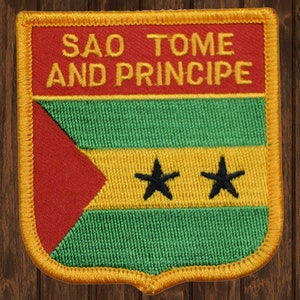 Sao Tome and Principe Embroidered Patch, Iron On, Central Africa Flag Badge, Country Collector Gift, Patch for Jacket Bag Hat, 2.75&quot; Size