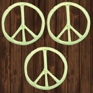 Mini Peace Zeichen Patch Set, 3-Pack Lime Green 1 &quot;gestickte Applikation Abzeichen für Rucksäcke, Jacken, DIY Kleidung, Groovy Geschenke