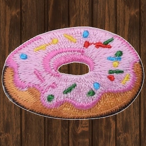 Donut Iron On Patch, Sprinkles & Frosting Embroidered Applique Food Badge for Jackets, Hats, Bags, Sweets Lover Patch 1.5&quot;