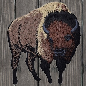 American Bison Patch, Buffalo Iron On, Wildlife Embroidered Badge, Western Animal Applique, Nature Lover Gift, National Park Souvenir 3&quot;