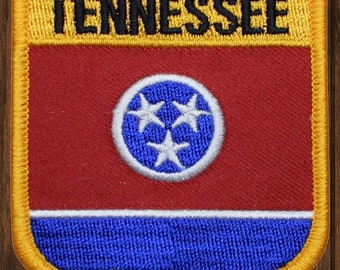 Parche termoadhesivo de Tennessee, insignia bordada del estado de Nashville, Memphis, TN, para chaquetas, gorras y mochilas, 2.75"