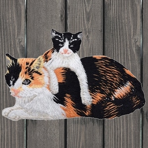 Toppa ricamata a forma di gattino — da stirare