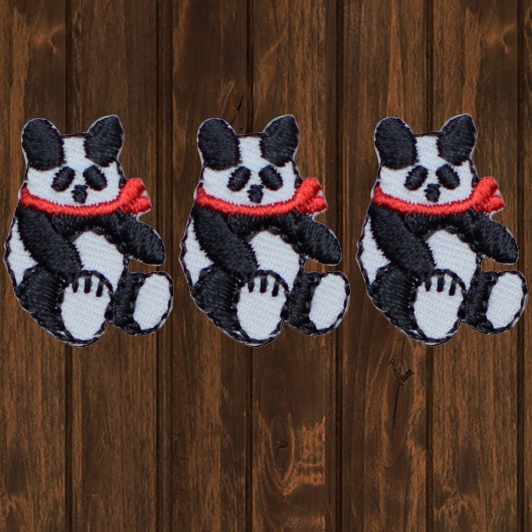 Mini Panda Embroidered Patch 3-pack Iron On - Etsy