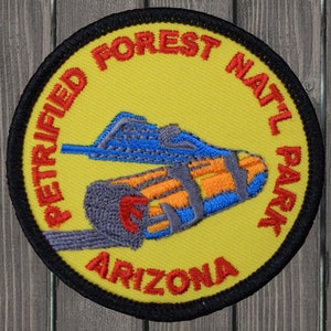 Petrified Forest Iron On Patch, Arizona Navajo Apache National Park Embroidered Applique Badge for Jackets, Hats, Bags, Travel Patch