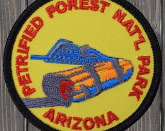 Petrified Forest Iron On Patch, Arizona Navajo Apache National Park Embroidered Applique Badge for Jackets, Hats, Bags, Travel Patch
