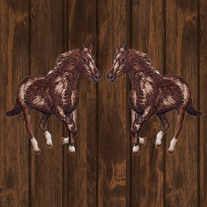 Juego de parches bordados de caballo, paquete de 2 apliques termoadhesivos de vaquero occidental para chaquetas, mochilas y manualidades