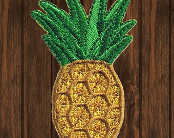 Parche bordado de piña, 6,35 cm, con aplique termoadhesivo de fruta tropical para chaquetas, mochilas, moda de verano, regalos de viaje y decoración bonita.