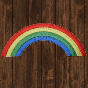 Rainbow Embroidered Patch, 3.5" Iron On Colorful Happy Applique Badge, Pride Jacket Backpack Hat Patch, Cheerful DIY Clothing Decor