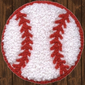 Chenille Baseball Patch 2-3/8&quot; Iron On, MLB Patch, Sports Badge for Letterman Jackets, Baseball Fan Patch, Athletic Embroidered Patch