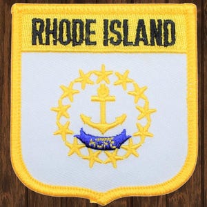 ロードアイランド州の刺繍パッチ、2.75インチのアイロン接着式RI州アップリケバッジ、ニューイングランドプロビデンスのお土産、ジャケット、バックパック、帽子のパッチギフト